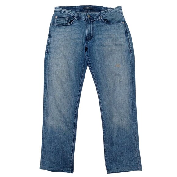 Fidelity Jeans Mens 33 Blue Denim Jimmy Kennedy Made in USA Stretch M9456 9390 - Picture 1 of 10